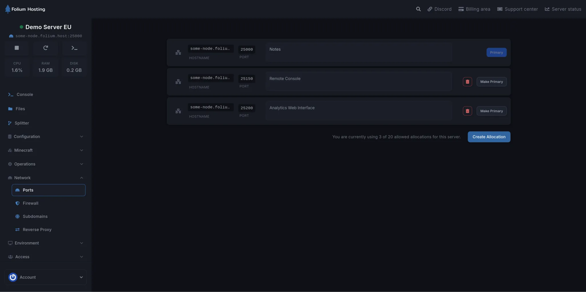 Game panel interface 16
