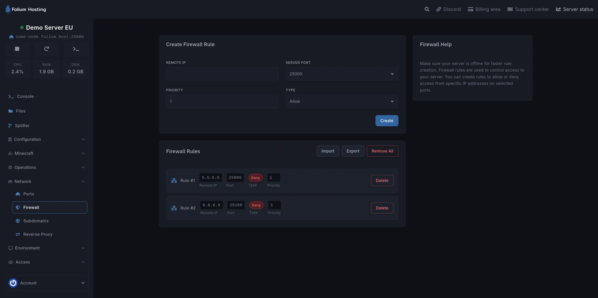 Game panel interface 17