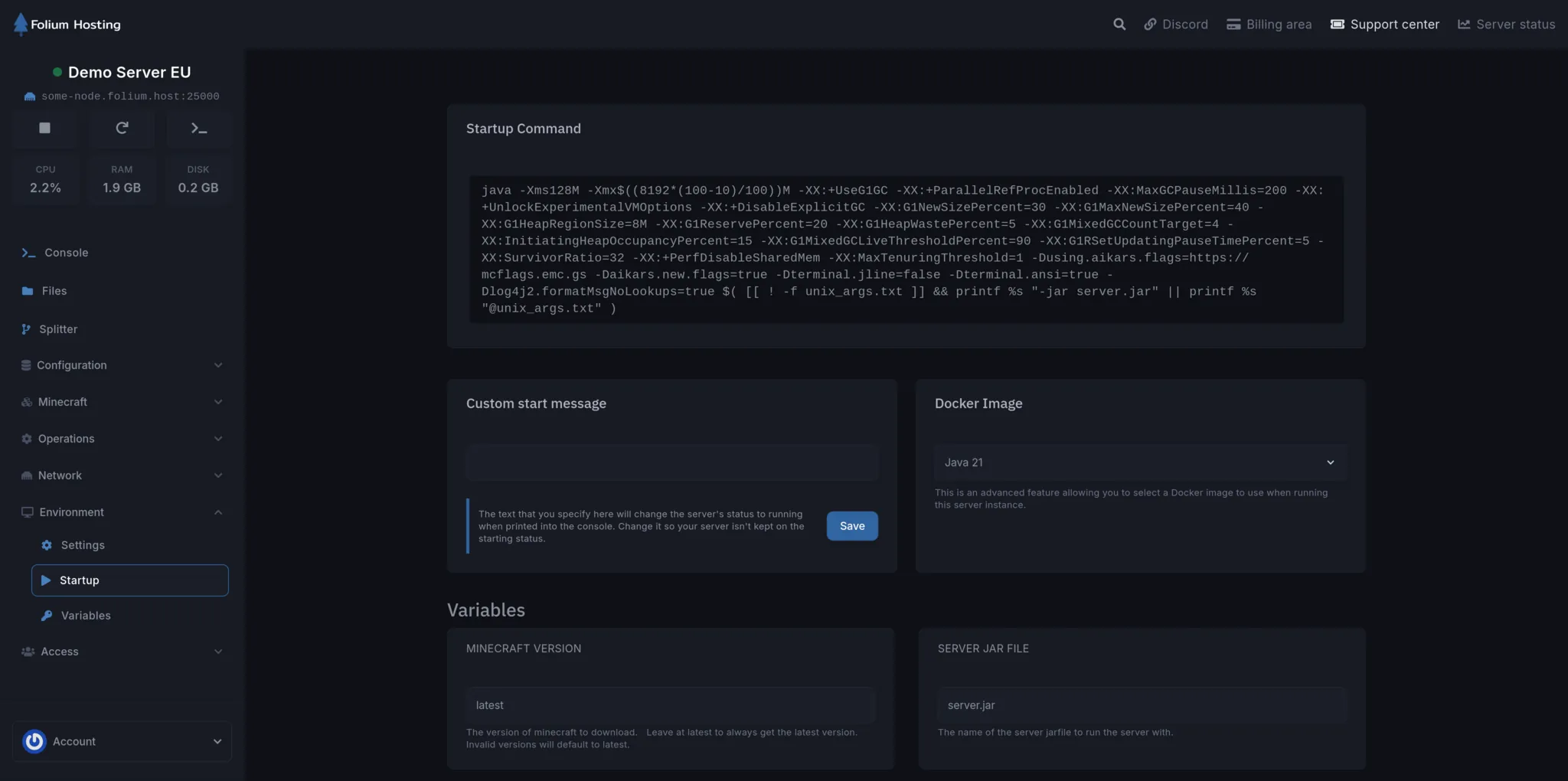 Game panel interface 19